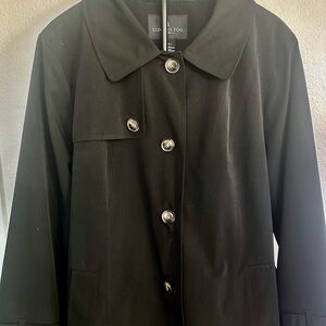 London Fog Women's Classic Black Trench Coat